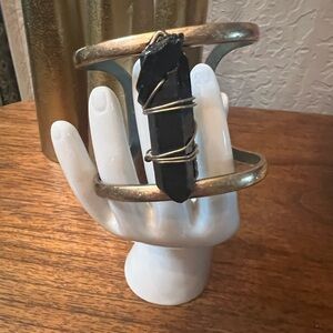 Black Stone Cuff Bracelet